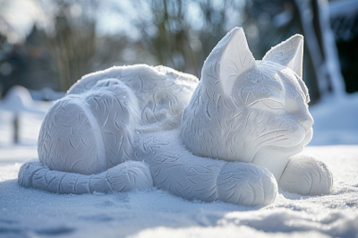 В Москве появился необычный снежный зоопарк