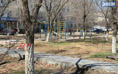 В Актобе делают новый сквер по улице Есет батыра